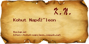 Kohut Napóleon névjegykártya